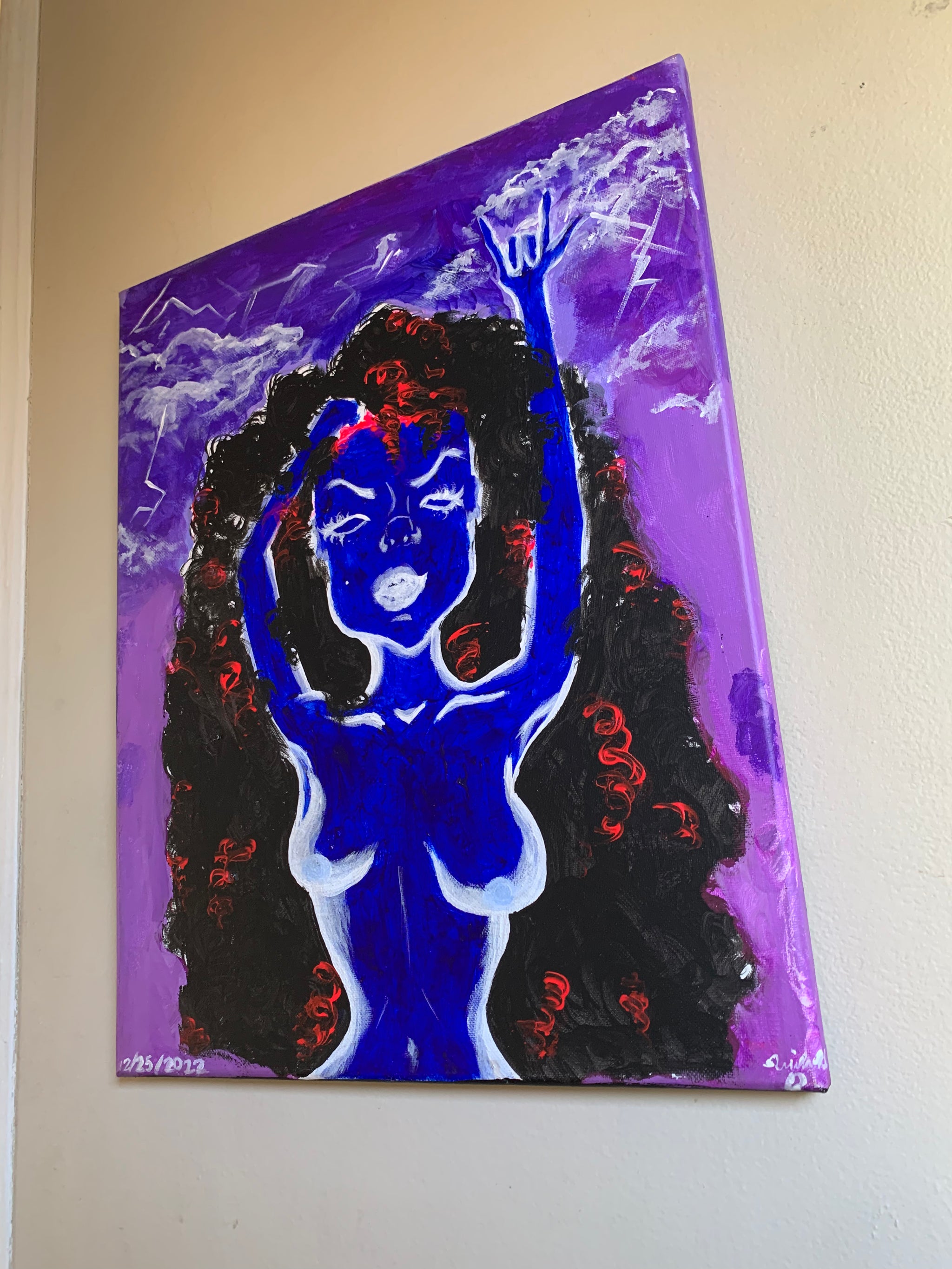 Blue girl of the sun Original Painting