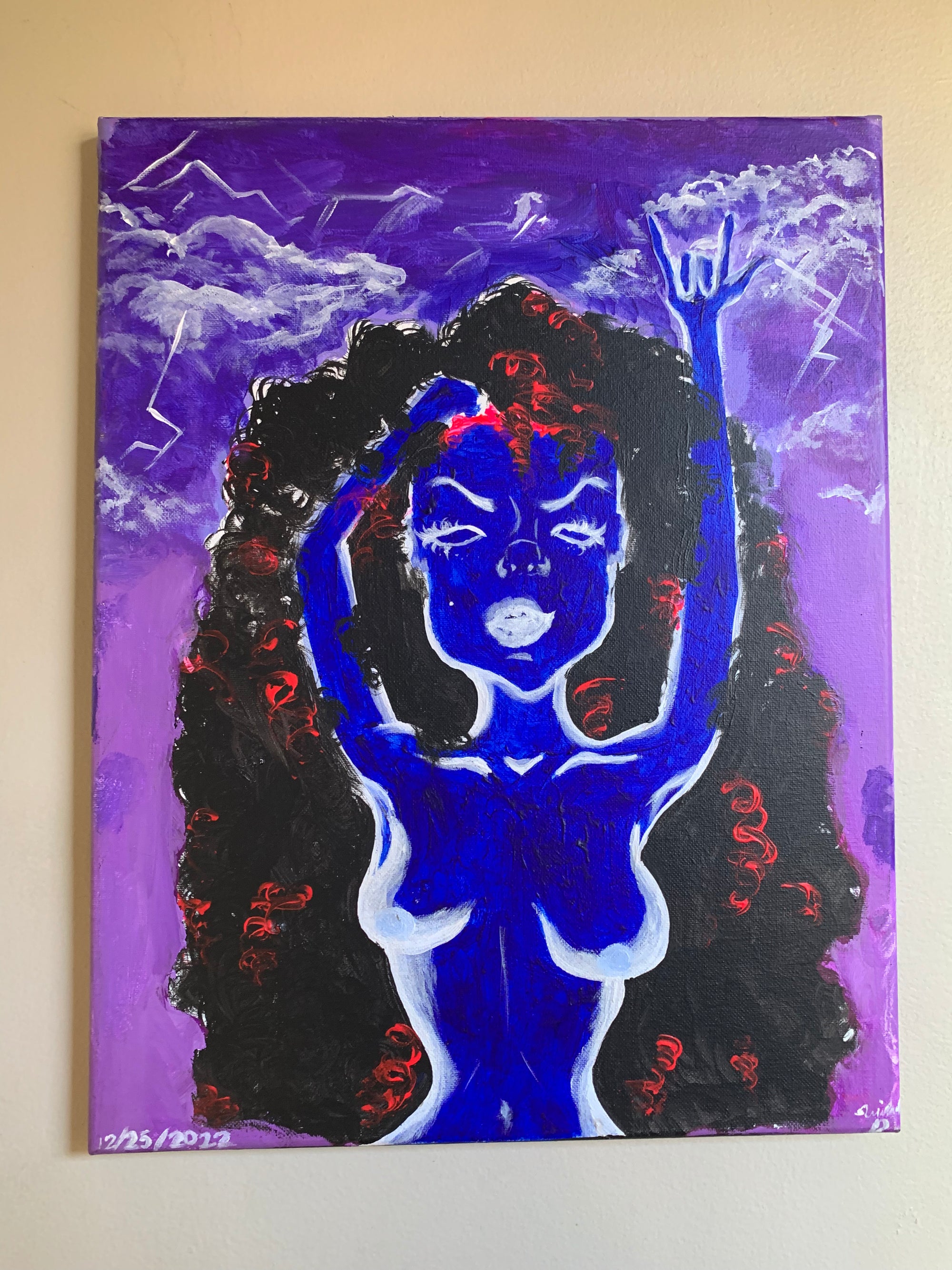 Blue girl of the sun Original Painting