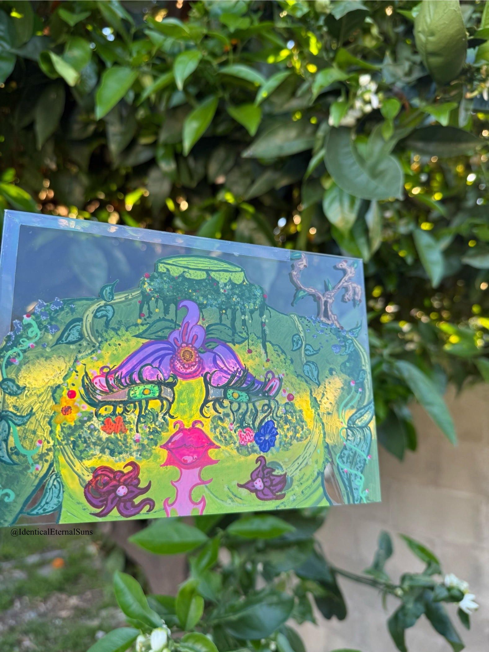 Viridiana Original Painting, Grounded, Sublime, self reliant, high self esteem, confidence, fresh energy, calm mind, wholeness within, inner peace, tranquility, breath of fresh air, abundance, full of life, nature lovers, plant lovers, divine feminine energy, gracefulness and poise