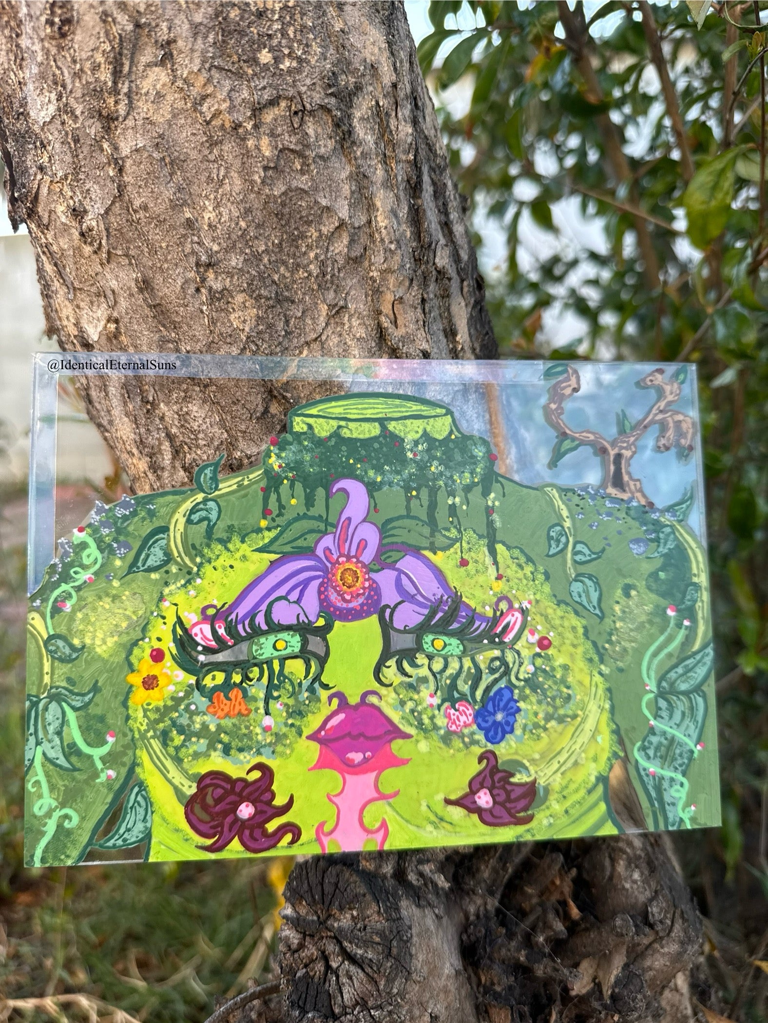 Viridiana Original Painting, Grounded, Sublime, self reliant, high self esteem, confidence, fresh energy, calm mind, wholeness within, inner peace, tranquility, breath of fresh air, abundance, full of life, nature lovers, plant lovers, divine feminine energy, gracefulness and poise