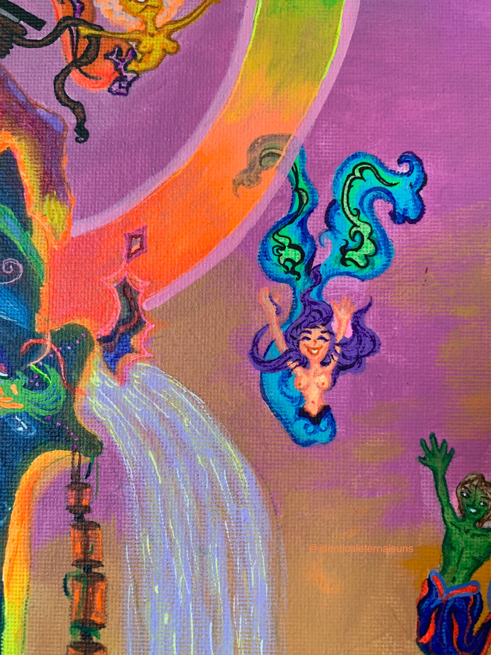 Feminine rage and chaotic desire painting, Identicaleternalsuns, DenleyTwins, Whimsical, radiant, otherworldly, glorious, fantastical, eternal, divine, unicorn, unicorn princess, visionary, Dreamy, heavenly, cosmic, wonderland, euphoria, playful, Ecstatic, fairytale, transformation, magical, magical art, fantastical, thallasophobia, seamonster, seacreature, aquatic, abyss, sailors, scurvy, femininerage, femalerage, chaos, deepbluesea, chaotic desire