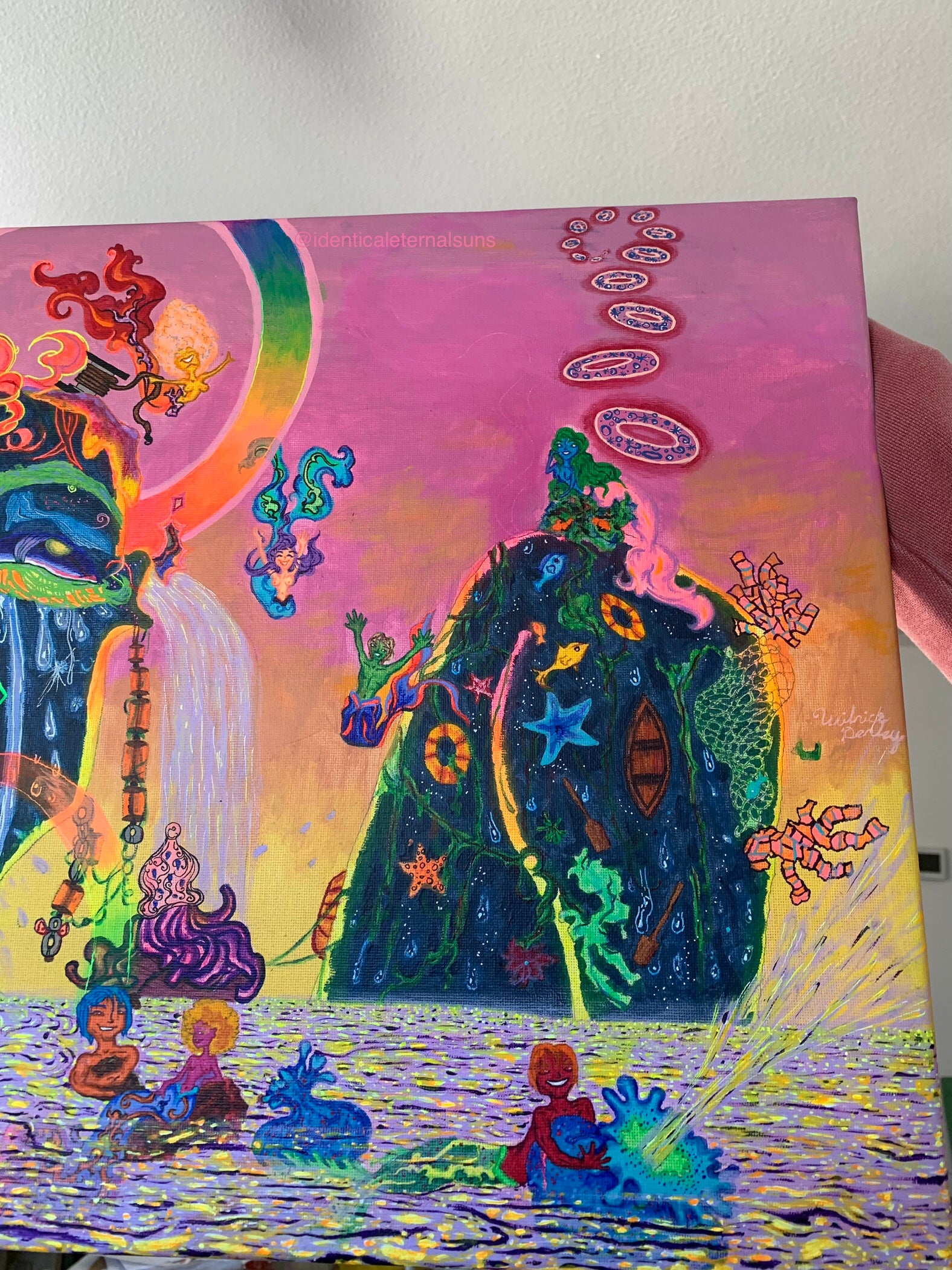 Feminine rage and chaotic desire painting, Identicaleternalsuns, DenleyTwins, Whimsical, radiant, otherworldly, glorious, fantastical, eternal, divine, unicorn, unicorn princess, visionary, Dreamy, heavenly, cosmic, wonderland, euphoria, playful, Ecstatic, fairytale, transformation, magical, magical art, fantastical, thallasophobia, seamonster, seacreature, aquatic, abyss, sailors, scurvy, femininerage, femalerage, chaos, deepbluesea, chaotic desire