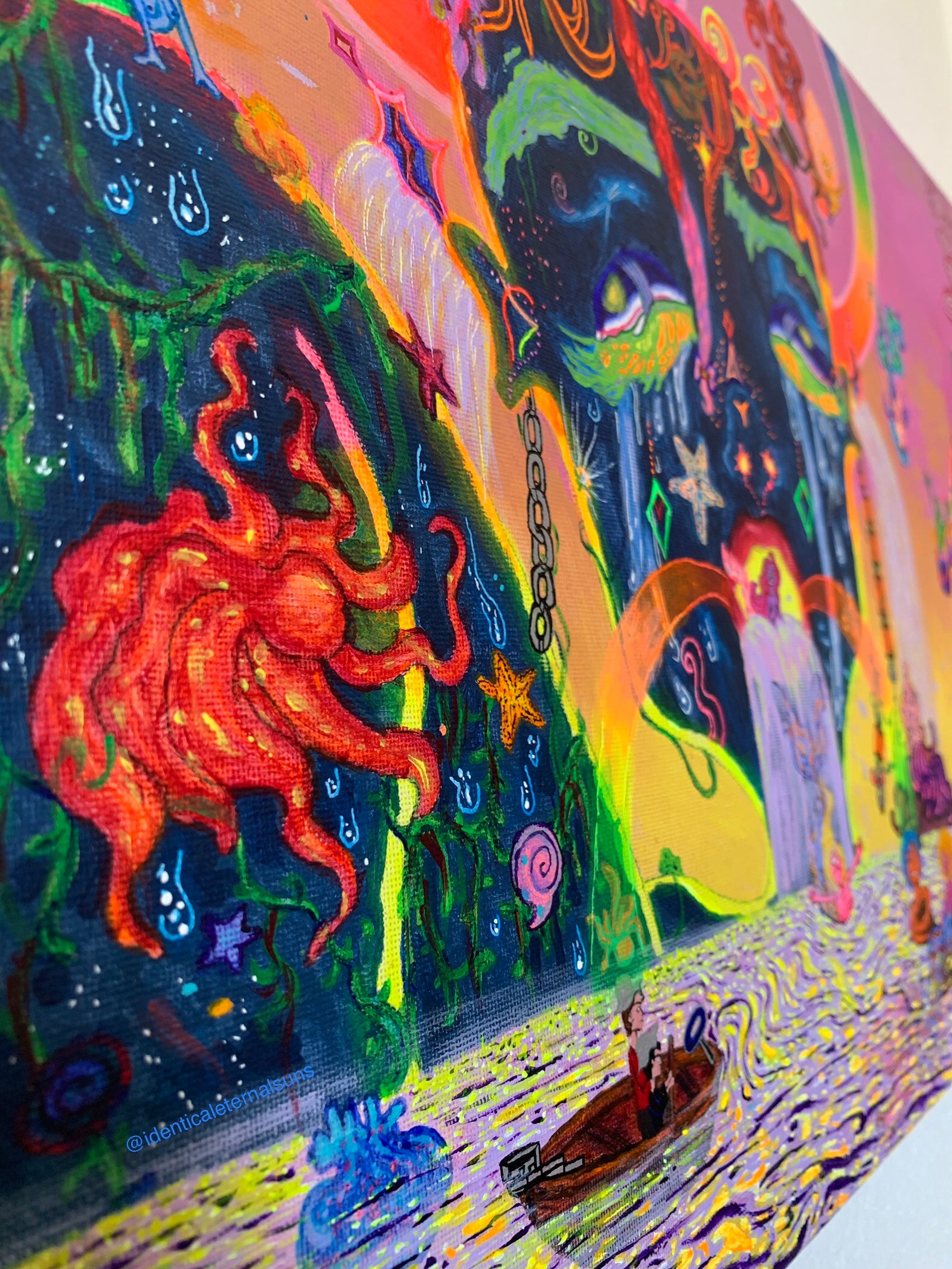 Feminine rage and chaotic desire painting, Identicaleternalsuns, DenleyTwins, Whimsical, radiant, otherworldly, glorious, fantastical, eternal, divine, unicorn, unicorn princess, visionary, Dreamy, heavenly, cosmic, wonderland, euphoria, playful, Ecstatic, fairytale, transformation, magical, magical art, fantastical, thallasophobia, seamonster, seacreature, aquatic, abyss, sailors, scurvy, femininerage, femalerage, chaos, deepbluesea, chaotic desire