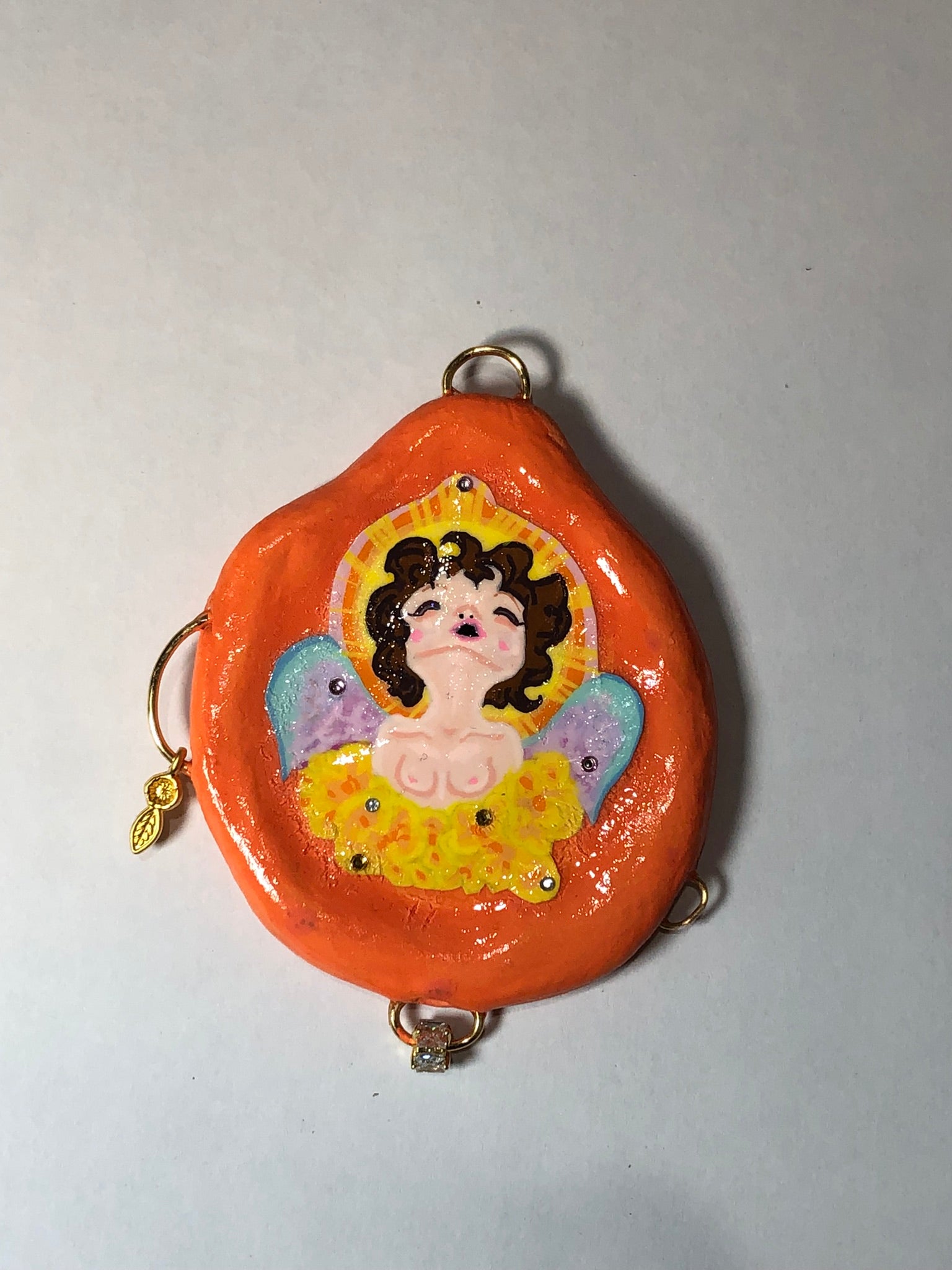 Angelic Wall Hangings, Angel Orb wall hanging with embellishments, Angelic wall hangings, enchanting wall art, celestial decor, heavenly artwork, magical, persuasive, vibrant, sacred beauty, radiant, uplifting joy, playful, whimsical, captivating, celestial charm, handmade, devotion, timeless treasure, awe-inspiring, versatile, keychains, purses, sanctuary, unique gift, friendship emblem, collectible, ethereal, delightful, trippy, heartfelt, good vibes, radiant aura, Delight, angel energy, 