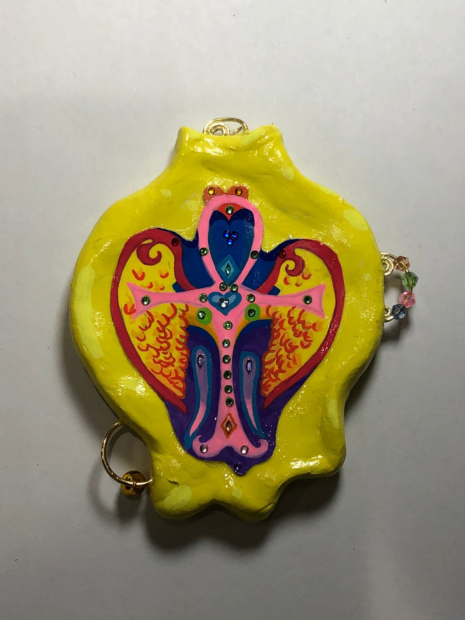 Angelic Wall Hangings, Angel Orb wall hanging with embellishments, Angelic wall hangings, enchanting wall art, celestial decor, heavenly artwork, magical, persuasive, vibrant, sacred beauty, radiant, uplifting joy, playful, whimsical, captivating, celestial charm, handmade, devotion, timeless treasure, awe-inspiring, versatile, keychains, purses, sanctuary, unique gift, friendship emblem, collectible, ethereal, delightful, trippy, heartfelt, good vibes, radiant aura, Delight, angel energy, 