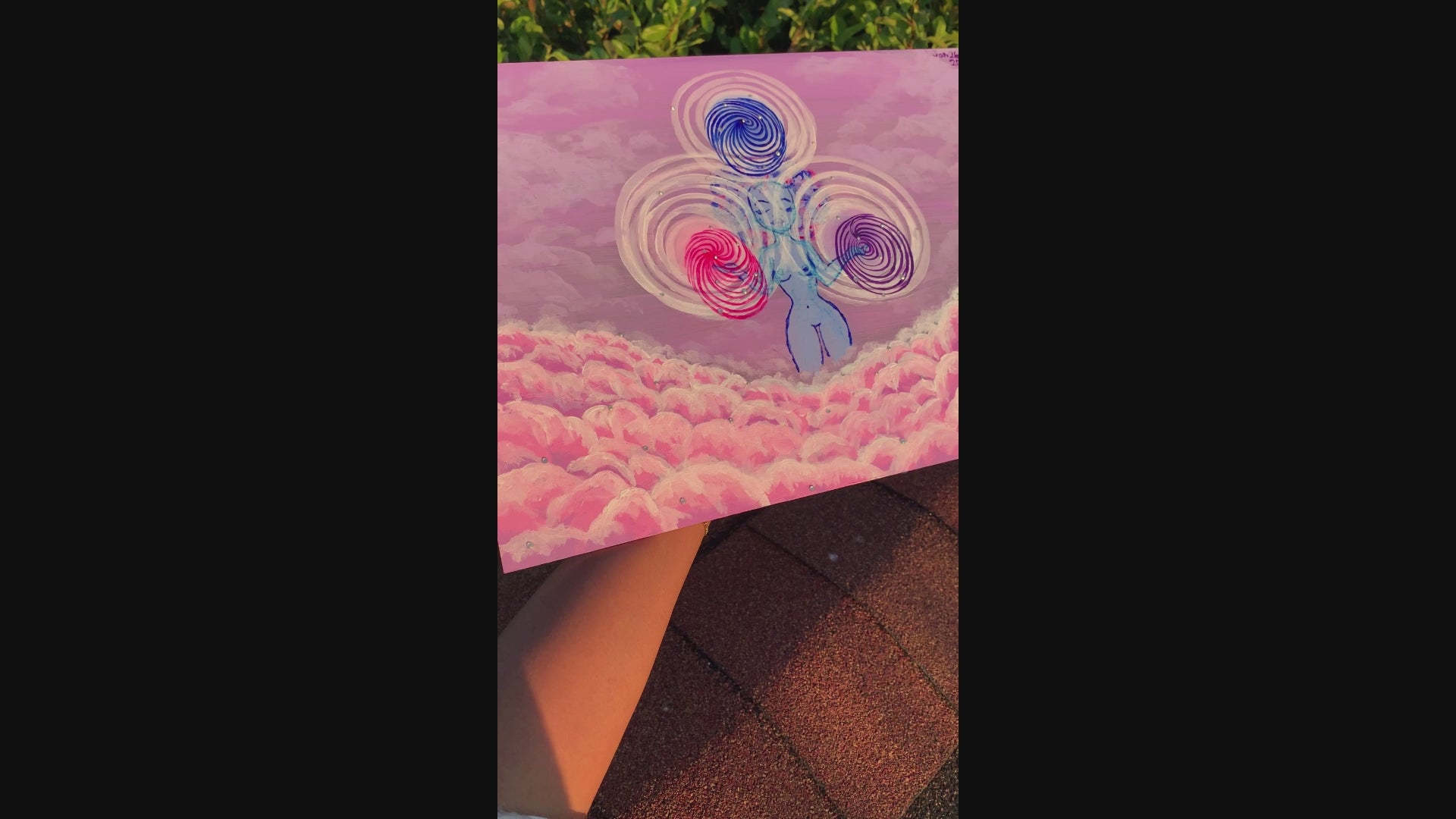 Sky Femme Eternal Spiral Creatrix original painting, Divine feminine, her powerful creation energy that resides within her DNA. The cosmic womb of creation artwork. The sacred geometry of swirls that resembles the expansion of eternal life. Sky femme eternal spiral creatrix artwork. Divine Feminine painting. Sacred feminine artwork. Eternal Spiral of Life artwork, Identicaleternalsuns