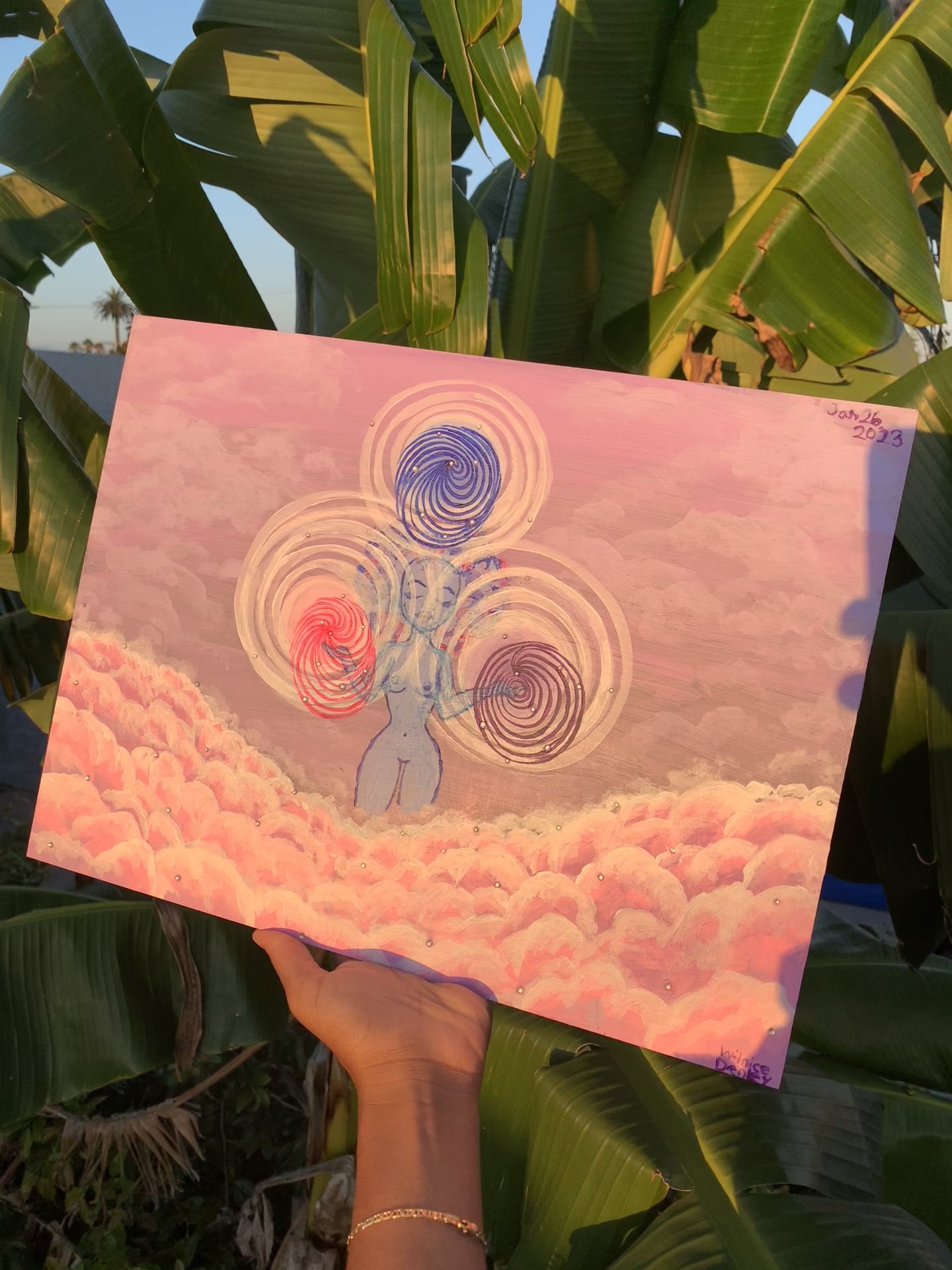 Sky Femme Eternal Spiral Creatrix original painting, Divine feminine, her powerful creation energy that resides within her DNA. The cosmic womb of creation artwork. The sacred geometry of swirls that resembles the expansion of eternal life. Sky femme eternal spiral creatrix artwork. Divine Feminine painting. Sacred feminine artwork. Eternal Spiral of Life artwork, Identicaleternalsuns